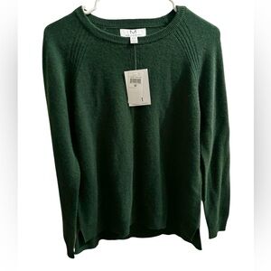 NWT Magaschoni 100% Cashmere Emerald Green Crew Neck Sweater